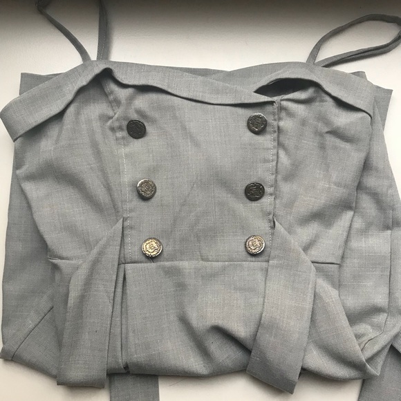 Adorable Gray Dress with Buttons - Picture 1 of 5